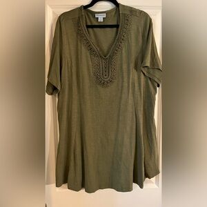 Catherines Olive Green Short Sleeve Top